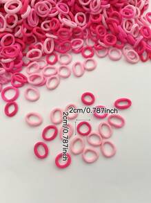 100pcs Pink Hair Scrunchies, Sweet & Simple Style, High Elasticity, Suitable For Casual Daily Use, All Season