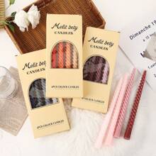 4pcs Ombre Color Spiral Taper Candles, Home Decor, Romantic Wedding Decoration, Suitable For Wedding, Candlelight Dinner, Restaurant, Bedroom, Bathroom, Office, Mother's Day, Birthday Gift Gifts Graduation