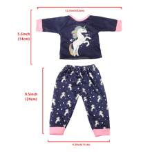 1 pièce de vêtements de poupée de 18 pouces, pyjama de poupée à motif de dessin animé mignon comme cadeau d'anniversaire ou de festival pour filles et garçons, adapté aux poupées fille ou garçon de 18 pouces et autres accessoires de poupée, décoration de la maison