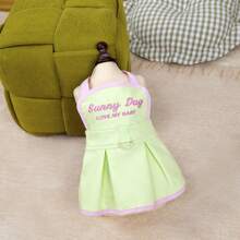 25 Embroidered Letter Dress, Princess Costume, Pet Clothes, Dog/Cat Dress, Animal Apparel, Angelic Wings Dress, Denim Skirt - Popular Pet Clothing Styles - Purple - View 5