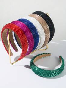 1 pieza Diadema con cuentas de estilo coreano, de nueva y multicolor, con diseño de frente alta y versátil, accesorio de cabello hecho a mano con tubo de cristal, elegante y creativo para uso diario