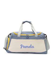 1 件刺绣定制健身包，男女通用，带鞋隔层，大容量干湿分离旅行行李袋，周末包，女士手提包，男士运动健身包，过夜包行李袋带拉杆套，多功能，多用途，大容量，轻便，功能性，实用，多用途，多彩，可爱，迷人，简约，有趣，卡哇伊，Y2K，极简主义，通勤，商务休闲，基础款，定制，个性化，独特，定制，送给他的理想礼物，送给她、她、男朋友、女朋友、家人、朋友的理想礼物，周年纪念日，生日，节日/度假，户外/郊游/旅行/徒步旅行/体育场/运动/登山，商务/通勤/工作/办公室，旅行