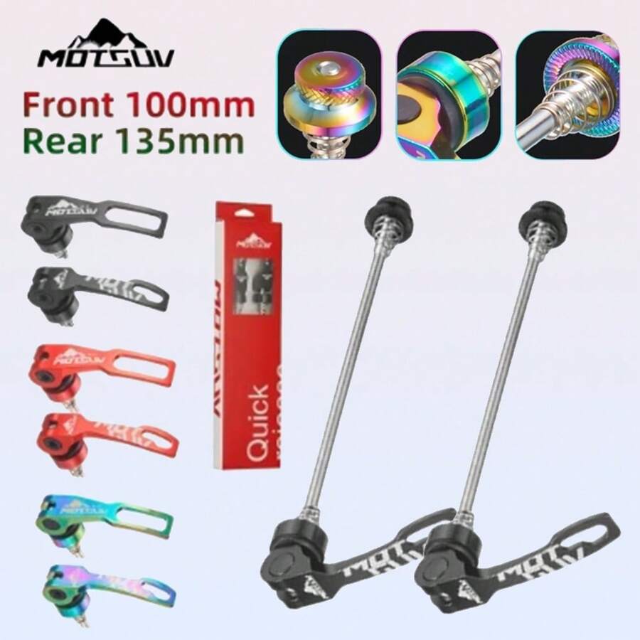 1pc Mountain Bike & Road Bike Disc Brake Quick Release Axle Skewer, Aluminum Alloy Fixed Axle Pull Rod