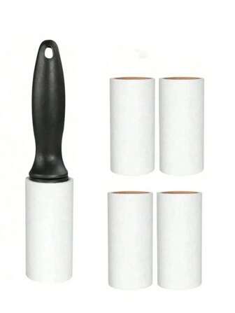 1/10pcs Roller Lint Remover - Ideal For Furniture, Clothes | Dog & Cat Hair Cleaner, 300/600 Sheets Super Sticky Cotton Roller Refills - Pet Hair Brush - Includes 1 Handle And 10 Replacement Papers, Carpet Cotton Roller, Portable Pet Hair Removal Tool For Clothes, Bedding, Living Room Furniture, Bedroom, Car Carpets, Car Seats, Car Interior Details