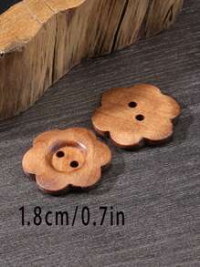 10个/套花形木质圆形大衣毛呢衣服纽扣外套纯色简约小清新通用毛衣眼纽扣 - 彩色 - 查看 6