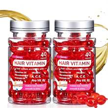 2pcs Hair Vitamin Serum Capsule, Hair Treatment Serum, Enriched With Moroccan Avocado Oils, Moisturizing&Strengthening Silky Hair Vitamin Oil Capsule For Frizzy And Damaged Hair, Repair Damaged Hair, 2BOX - 紅色 - 查看 1