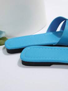 女士平底休闲时尚户外凉鞋，PU 皮革