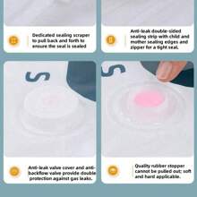 1 件真空储物袋，衣服真空压缩袋，棉被，衣服真空袋 - 彩色 - 查看 4