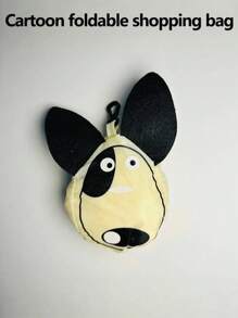 1pc/Cartoon Foldable Shopping Bag/Carry-On Portable Large-Capacity Shoulder Bag/Supermarket Bag/Storage Type Hanging Bag/Lightweight And Large-Capacity Shopping Bag/Can Be Folded Up To Become A Cute Cat Or Dog.