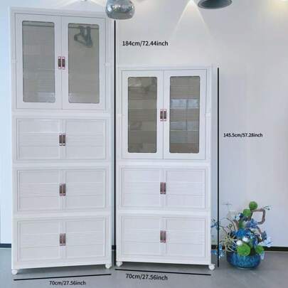 27.56 Inches 1 Pcs Folding Wardrobe + 3 Pcs Folding Boxes Easy Installation Wardrobe Hanging Storage Cabinet Bedroom Clothes Storage Cabinet Foldable Plastic Wardrobe With 10 Hangers For Free