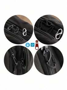 12pcs Backpack Zipper Lock Set, Anti-Theft Zipper Clip Keeps Zipper Closed, Backpack Buckle Alloy Outdoor Camping Multi-Functional S Buckle Metal Buckle Hook - Black - View 2