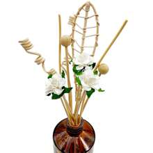 10 件混合风格手工藤条花形藤条，天然染色藤条香薰棒，适用于客厅、卧室、婚礼和节日