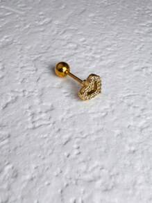 1 件女士耳钉，时尚闪亮方晶锆石女士耳钉，耳钉前耳轮耳屏耳甲穿孔珠宝 - Gold-4# - 查看 4