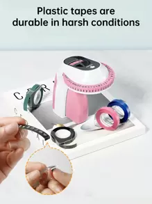 Phomemo 1 Pc Portable Hand-Pressed Label Printer, Mini Mechanical Embossing Printer, Home Label Printer With Three Rolls Of Consumables - White Pink - View 6