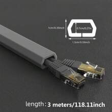 1pc 39.37inch/118.11inch Self-Adhesive PVC Cable Management Tube, Invisible Floor Wire Cover For Desk, Wall & Floor Installation, Home Decor Cable Concealment Channel
