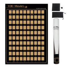 Póster para rascar de 100 películas - Lista de deseos de las mejores películas de todos los tiempos (16.5" X 23.4") Regalo de Navidad para amantes del cine - Negro 2 - Ver 2