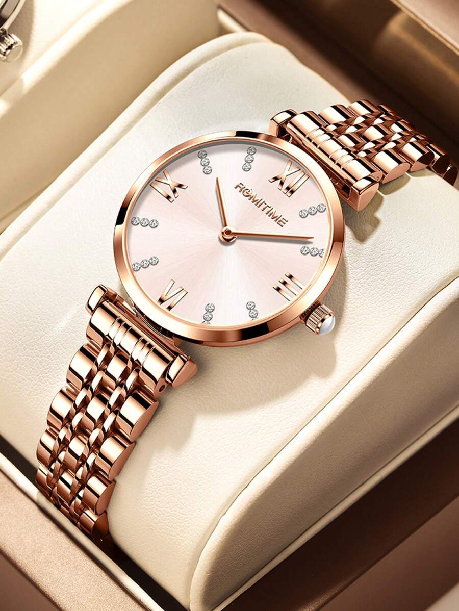 GUANQIN 1 szt. Wodoodporny zegarek z tarczą z kryształkami Pasek ze stali nierdzewnej odporny na zużycie Moda Biznes Luksus Sportowy Klasyczny Prosty Swobodny Mechaniczny Styl Męski Automatyczny Zegarek Kwarcowy Nadaje Się Na Dzień Matki, Festiwale, Randki, Biznes, Codziennie, Prezenty