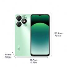 itel A70 Green 4GB+256GB Mobile Phone, 6.6" HD+ Ultra-Narrow Bottom Frame+Side Fingerprint+Flagship Composite Board Process Appearance, Super Power Saving, Beauty Camera, AI Photo Taking, Face Unlocking And Animation, Memory Fusion, Find My Phone, Ios Style UX, Water Drop Version Of Smart Island, Android 13, 5000mAh Long Battery Life+Type-C 10W Fast Charge - Green - View 8