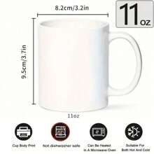 1pc 11oz Happy Mother's Day Mug Mom Gift Coffee Cup, White Ceramic Coffee Mug, Double-Sided Printing, Washable Reusable Milk Cup Coffee Cup Multi-Purpose Travel Mug, Mother's Day Gifts For Women Mom Grandmother