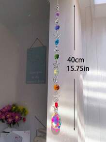 1pc Crystal Sun Catcher, Hanging Crystal Decorative Sun Catcher With Chain, Prism Pendant Rainbow Maker For Window, Home Office, Wall Decor, Garden Decor Gifts Birthday Graduation - Multicolor - View 6