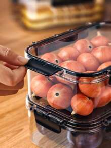 1pc/3pcs/4pcs Large Capacity Sealed Food Storage Container, Transparent PET Material Lunch Box For Home - Multicolor - View 10