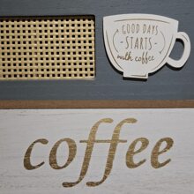 Tea/Coffee Organizer Box Wooden 3 Compartments Minimalist - Gray Box - View 4