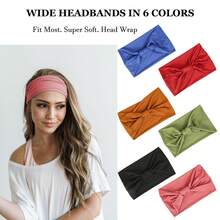 6pcs/Pack Bohemian Style Headbands For Women: Extremely Comfortable, Sweat-Absorbent, Fashionable For Yoga, Fitness, Running And Daily Wear - Ideal For Thick, Curly Or Long Hair - Multicolor - View 4