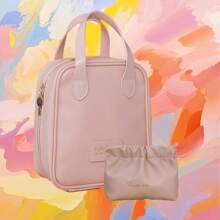 1 Pc/Set Travel Organizer Bag Set, Portable Handheld Makeup Pouch, Detachable Multi-Compartment Toiletry Bag With Hook And Loop Divider, Wet & Dry Separation, Zipper, PU, Large Capacity Cosmetics Storage, Waterproof, Dustproof, Unisex, Ideal For Storing Cosmetics & Travel Essentials, Women Gift Makeup Bag - Multicolor - View 9