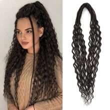 10 mechones de extensiones de rastas onduladas sintéticas de 24 pulgadas, extensiones de rastas de ganchillo onduladas 100% hechas a mano con doble extremo, de 0,6 cm de ancho, estilo hippie para mujer