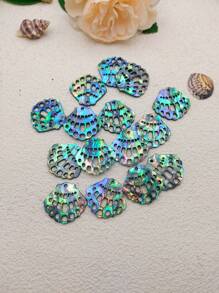 4pcs Double Side Abalone Shell Polynesia Charms For Jewelry DIY Making, Tropical Beach Island Jewelry - Multicolor - View 6