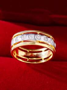 1pc Fashionable Elegant Minimalist Zirconia Wedding Ring