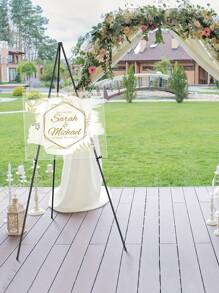 1PC 63" Easel Stand For Wedding Sign, Display Poster, Sign Poster Stand For Display, Display Easel Stand With Bag, Holds 5 Lbs,Easel Stand For Display, Foldable Portable Ground Easel For Wedding Banner And Poster Display Stand, Tabletop Easel Display Metal Tripod Party Favors Room Decor Bride Gifts Birthday Graduation Birthday Decorations Party Decorations Bachelorette Wedding Outdoor Decoration Summer Beach Back To School School Supplies