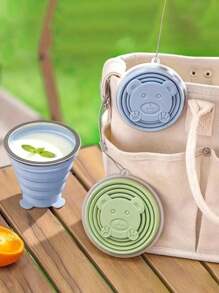 1pc Silicone Collapsible Water Cup, Suitable For Outdoor Camping And Picnic, 270ml - View 1