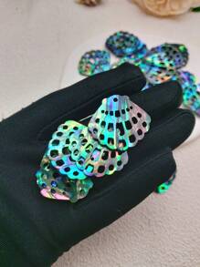 4pcs Double Side Abalone Shell Polynesia Charms For Jewelry DIY Making, Tropical Beach Island Jewelry - Multicolor - View 5