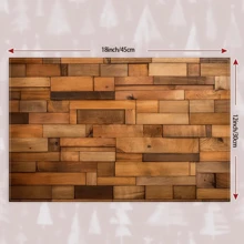 1/4/6/8 Pcs Set Rustic Wooden Grain Placemats, 12 X 18 Inch Polyester Tablemats, Suitable For Restaurant Decor, Home, Dining, Camping, Party - Rectangular Machine Washable Placemats