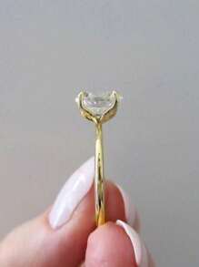 2pcs/Set Luxury Elegant Oval Shape Ring Set For Women Wedding Engagement Party Festival Jewelry Accessories(No Box)