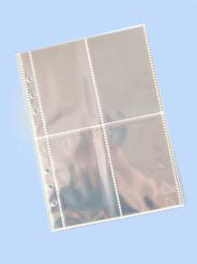 1pack Clear Loose-Leaf File Pocket, Simple Multi-Purpose Document Organizer For Photo, Card Storage Back To School,Back To School,School Supplies - Clear - View 2