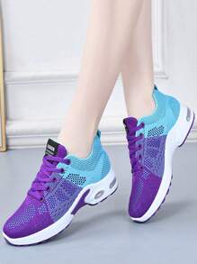 Women's Breathable Soft Sole Lightweight Non-Slip Sneakers For Sports Travel, Flatform