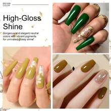LIMEGIRL 6色自然绿色凝胶指甲油套装，包含亮绿色、春黄色、青柠绿，可卸除UV/LED灯，夏季DIY美甲套装，送给女性和女孩的礼物 - 彩色 - 查看 4