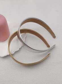 1 包 3 厘米宽优雅纯色 PU 皮革头带，适合日常佩戴 - 彩色 - 查看 6