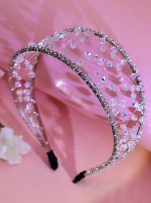 2 Capas Diadema de Cristal Plateada, Diseño Elegante y Sofisticado, Adecuada para Peinados de Novia y Boda, y Accesorio Esencial de Moda Diaria