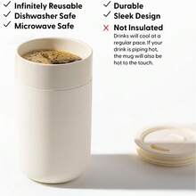 Porter taza de cerámica con funda protectora de silicona, rubor 16 onzas | On-the-Go | Taza reutilizable para café o té | portátil | apto para lavavajillas - Rosado Sandía - Ver 6