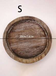 1pc Wooden Circular Jewelry & Cosmetic Display Tray, Makeup Organizer Vanity Table Top Stand For Rings, Jewelry, Fragrance, Home Decor