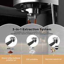 Havato Espresso Machine 20 Bar, Professional Espresso Maker With Milk Frothing Steam Wand, Compact Coffee Machine With 45oz Removable Water Tank For Cappuccino, Latte, Gift, Black