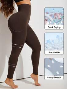 1件装女士高腰提臀塑身裤，适合外穿，女士塑身衣 - 棕色 - 查看 6