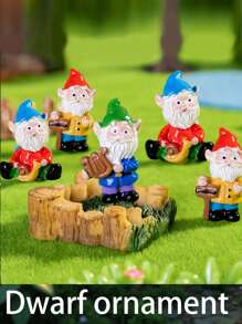 3 pièces Ornements en résine de lutin Père Noël fait maison - Mini artisanat drôle Décoration de bureau - Décoration de jardin extérieur
