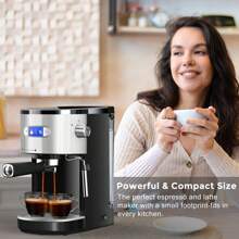 Havato Espresso Machine 20 Bar, Professional Espresso Maker With Milk Frothing Steam Wand, Compact Coffee Machine With 45oz Removable Water Tank For Cappuccino, Latte, Gift, Black