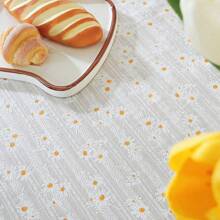 1pc Square Tassel Tablecloth, Delicate Rustic Daisy Pattern Dust-Proof Tablecloth With Tassels, Suitable For Picnics, Parties, Room, Kitchen, Home Decor