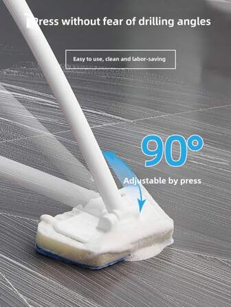 1 pièce Brosse de baignoire trapézoïdale, brosse de nettoyage amovible pour carrelage et baignoire avec manche long, multifonction pour murs, carrelages, fenêtres, vitre, Retour à l'école