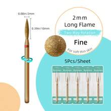 hytoos 5Pcs/Set Titanium Nail Drill Bits Diamond Cuticle Clean Nail Bit Professional Safety Cuticle Dead Skin Nail Cleaner Tool